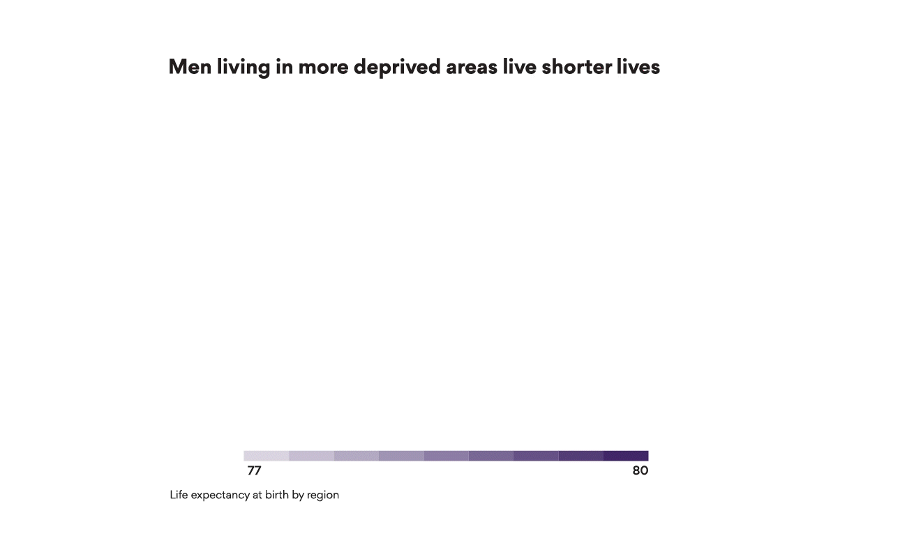 A GIF showing life expectancy by region.