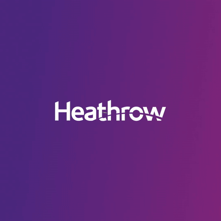 Heathrow animation showing clocks, charts and departures board