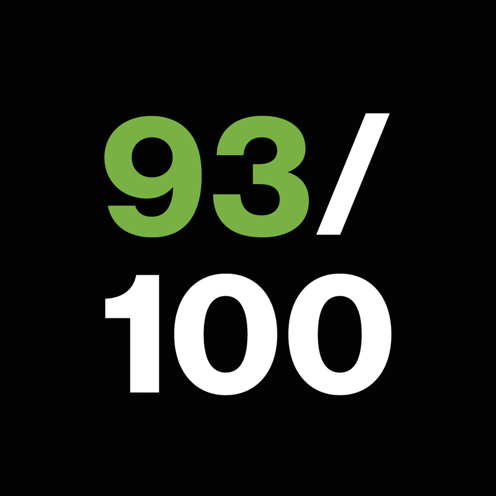 Text saying: 93 out out 100